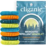 Cliganic 20 Pack Mosquito Repellent Bracelets, DEET-Free Waterproof Bands